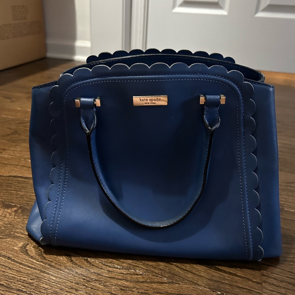 Kate Spade Blue Scalloped Tote Bag